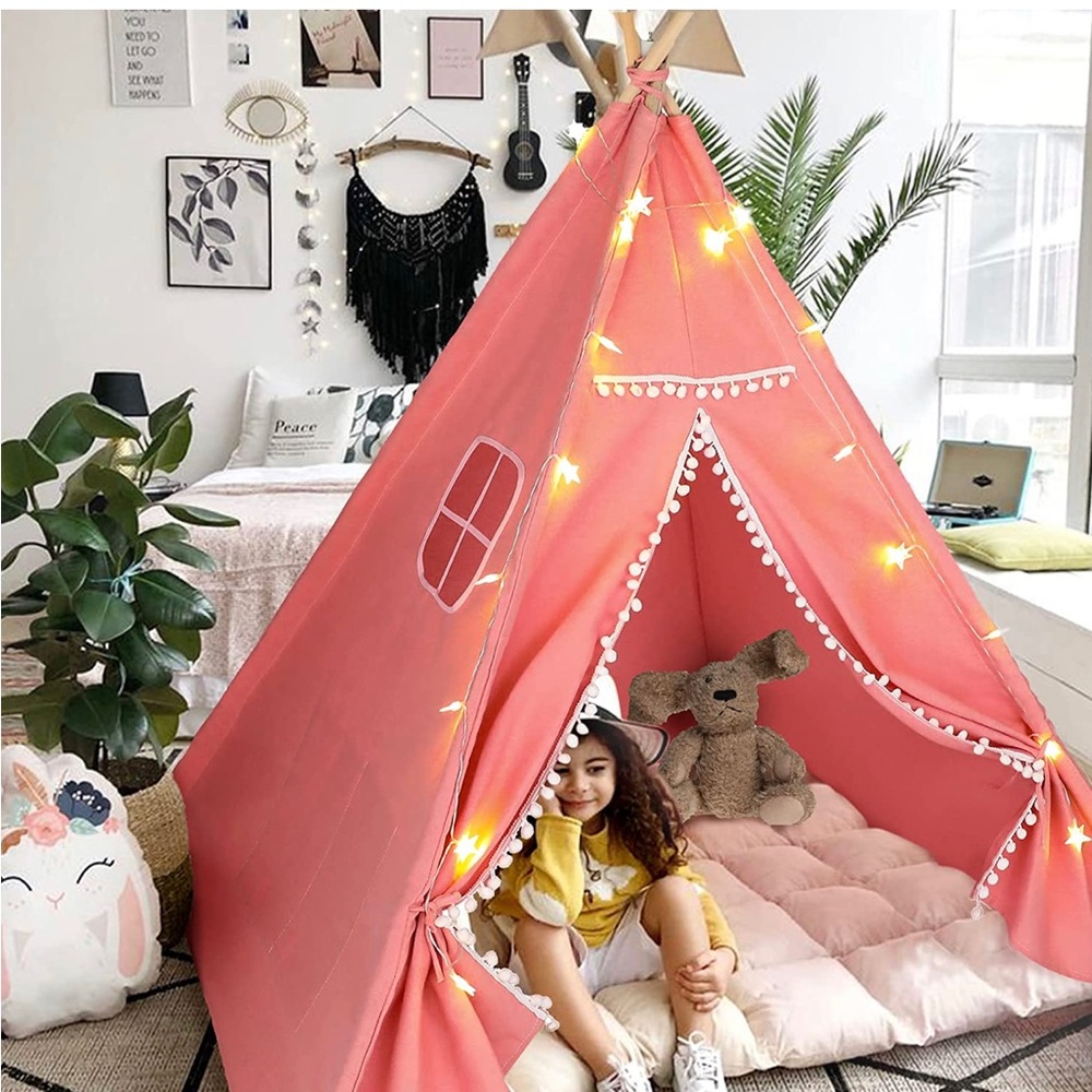 New Teepee Tent for Kids Indoor Tent 
Kids Teepee Tent with Carry Bag, Play Tent